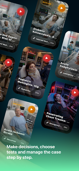 AI Medical Case Simulation app interface